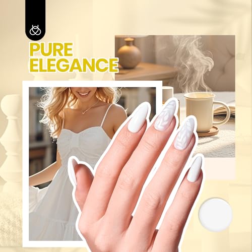 Beetles White Gel Nail Polish Kit with UV Light - 5 Piece Set for Beginners