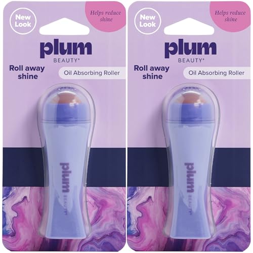 Plum Beauty Volcanic Stone Oil Absorbing Roller, Reusable 2-Pack