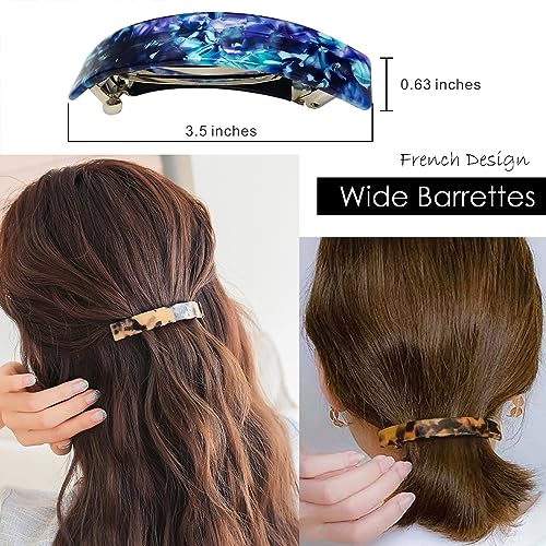 HYFEEL French Barrettes for Women - Classic Tortoise Shell, 3 Pack