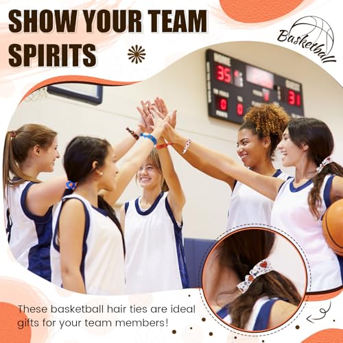 Hanaive 20 Pcs Basketball Hair Ties - Elastic Ponytail Holders
