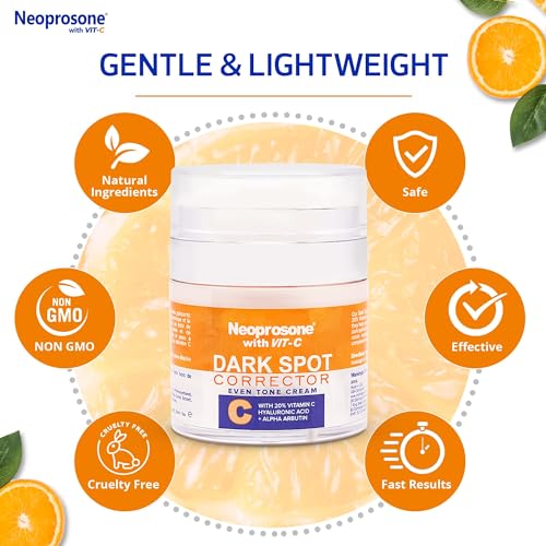 Neoprosone 20% Vitamin C Dark Spot Corrector Cream - Brightening Gel, 1oz