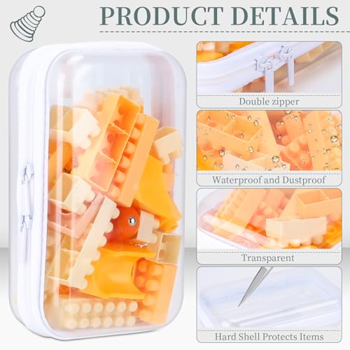 Clear Hard Shell Zipper Pouch - 3 Pack Small White Makeup Travel Case