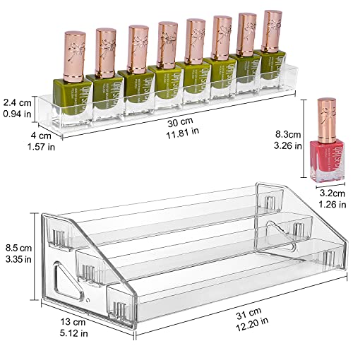 JessLab 3-Tier Clear Acrylic Nail Polish and Essential Oil Organizer