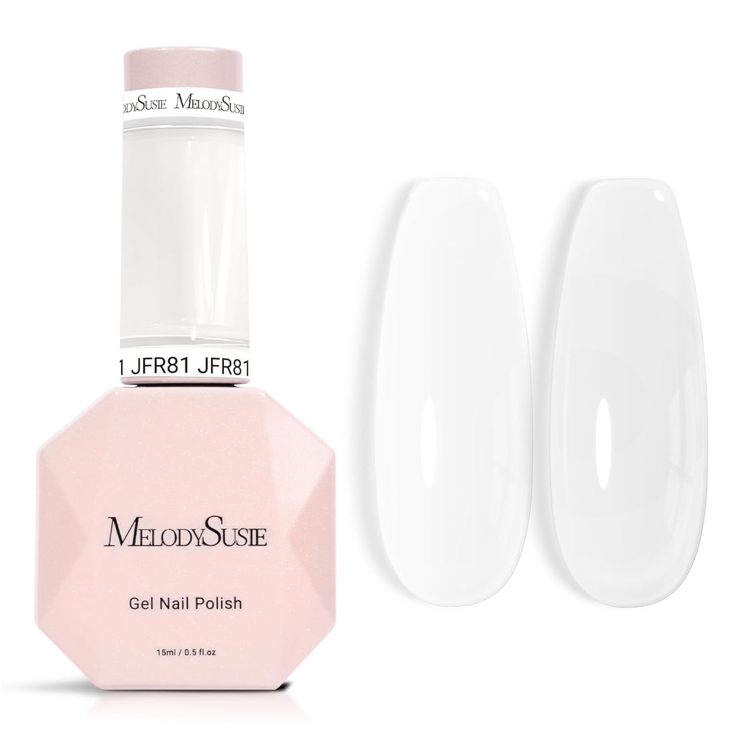 MelodySusie Nude Gel Nail Polish - Milky Pastel Color, 0.5 Fl. Oz | Soak Off UV LED for DIY Manicure