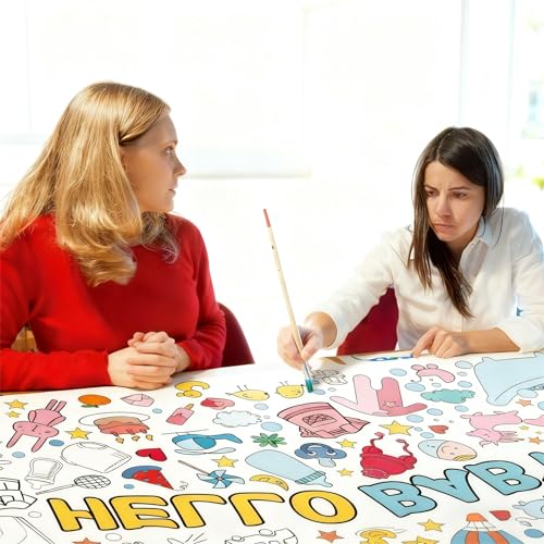 Giant Baby Shower Coloring Poster Tablecover - 30" x 72"