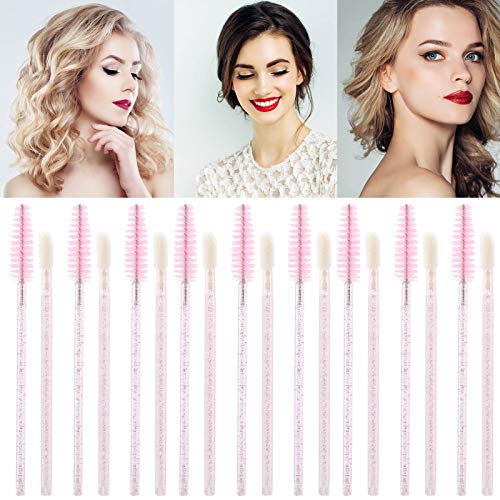 Tbestmax 200 Disposable Mascara Wands & Lip Applicators - Pink