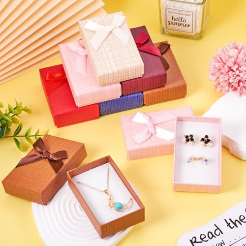 Craftdady 12 pcs Pink Jewelry Gift Box Set with Bowknot