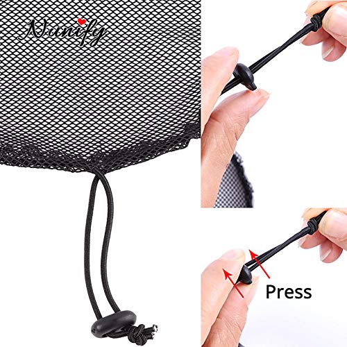 Nunify 5 Pcs Afro Puff Drawstring Ponytail Hair Nets with Combs - L/Round Size