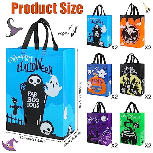 CCINEE 12PCS Large Halloween Tote Bags - Reusable Trick or Treat Bags