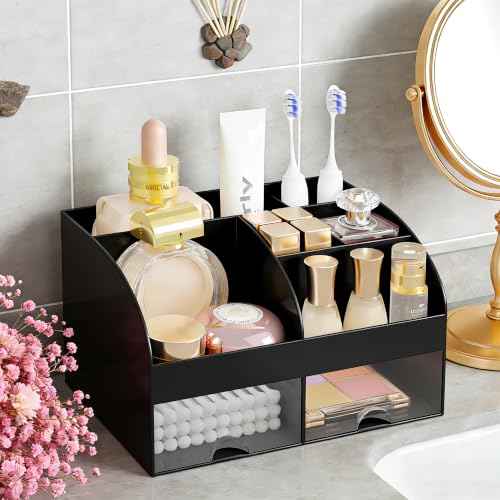Makeup Organizer with 2 Drawers - Compact Cosmetic Storage