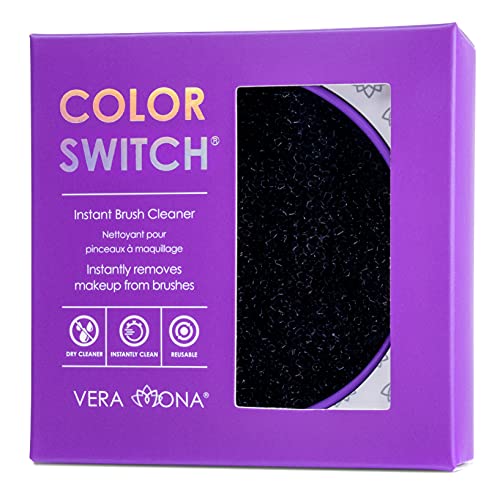 Vera Mona Color Switch Makeup Brush Cleaner - Dual-Sided Sponge for Easy Eye Shadow Removal
