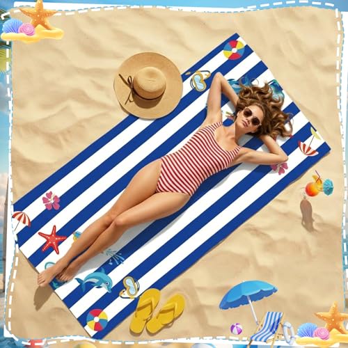Oversized Beach Towels Set - Quick Dry Microfiber for Travel