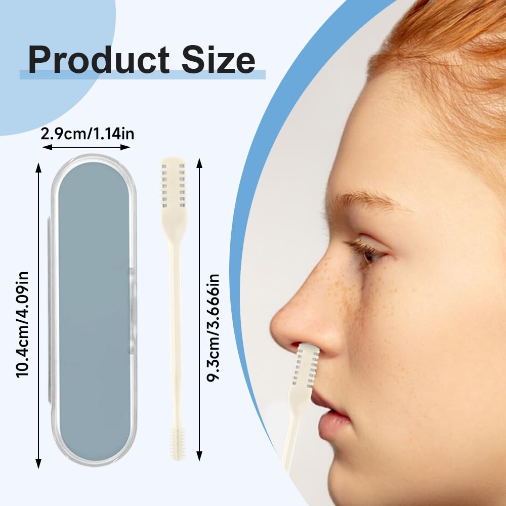 Fliwos Nasal Hair Cutter, 2026 New 2-in-1 Double Sided Nose Hair Trimmer, Portable Nasal Clippers, Manual Nose Hair Remover Tool for Men and Women (Beige 6PCS)