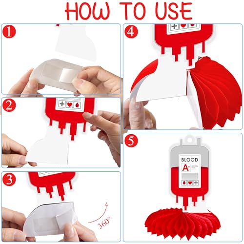 Nurse Theme Honeycomb Centerpieces - 12pcs Medical Party Decor