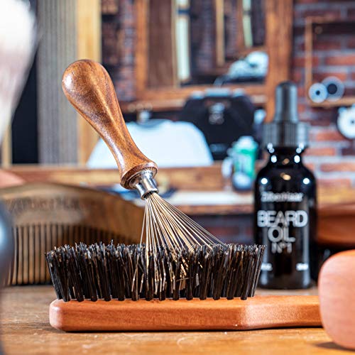 Handmade Beard & Hair Brush Cleaner with Rosewood & Stainless Steel - Long Rake