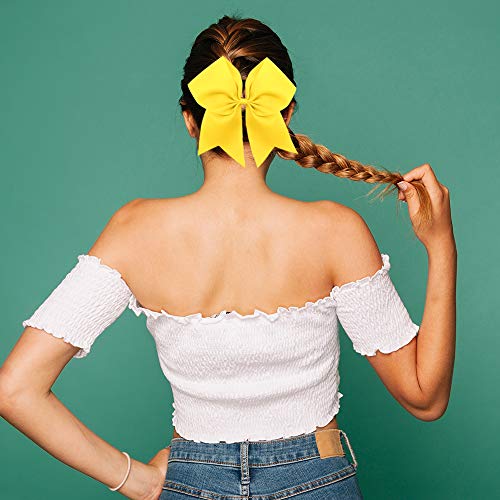 OAOLEER 16 Pack 8-Inch Large Cheer Hair Bows for Girls & Cheerleading