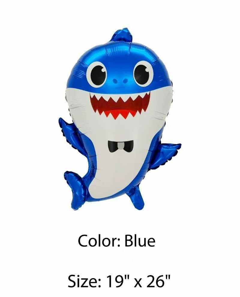 Shark Birthday Party Decorations Set - 12 Pcs Helium Balloons