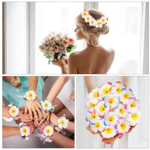 20 Pack Hawaiian Flower Hair Clips - Plumeria Beach Accessories