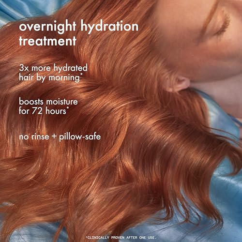 amika dream routine overnight hydrating hair mask | no rinse leave-in treatment for dry hair, ultra-hydrating, with hyaluronic acid for long-lasting moisture