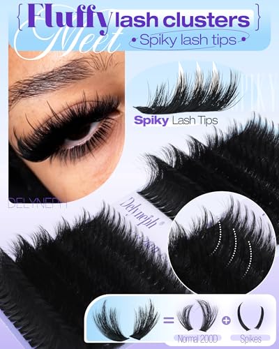 Delyneph E-200D & 260D Fluffy Lash Clusters Kit - Volume & Spiky Eyelash Extensions