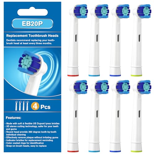 Voguish Replacement Electric Toothbrush Heads for Oral B - 8 Pack