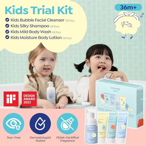 GOONGBE Kids Travel Toiletry Set - 4-in-1 TSA Approved Kit