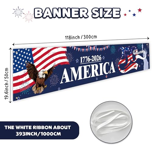 250th Anniversary Banner | Patriotic Outdoor Sign for 2026