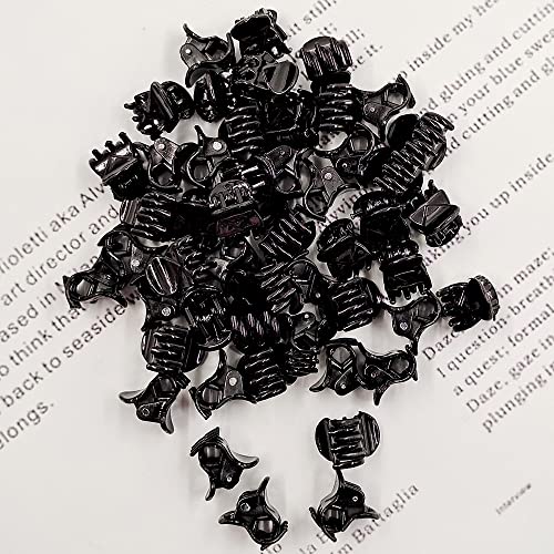 50 Pcs Mini Hair Claw Clips Set for Hair Styling - Black, White & Brown - Small, Strong Grip, Multifunctional Hair Accessories