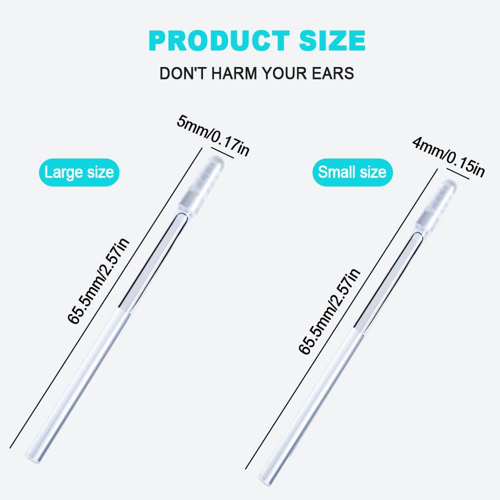 Earwax Removal Adhesive Swabs, Reusable Ear Wax Removal Tools with Dust Cover Packaging, Cotonetes para Limpiar Oidos for Kids and Adults (L, 24 pcs)