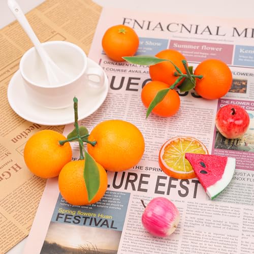 Gresorth Lifelike Artificial Mini Bunch of 5 Orange Tangerines