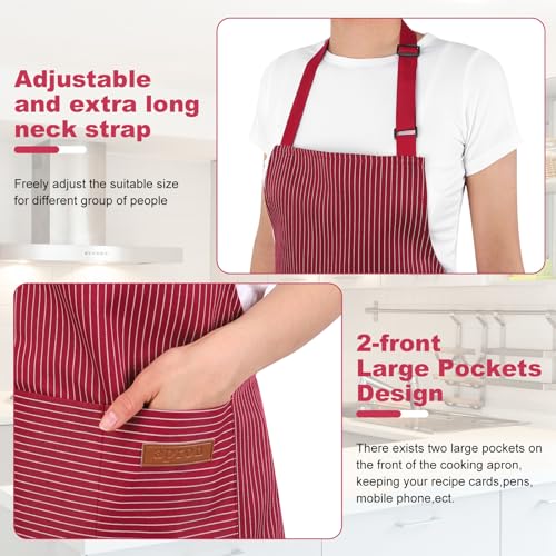 4 Pack Matching Parent and Child Striped Aprons Set