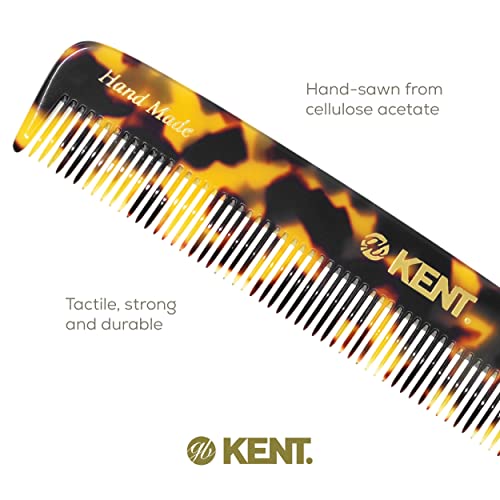 Kent F3T Fine Tooth Styling Comb - Hand-Polished Cellulose Acetate, 6.3 Inch