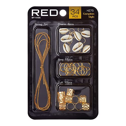 RED by Kiss Hair Jewelry Kit for Braids & Dreadlocks - Charms & Beads