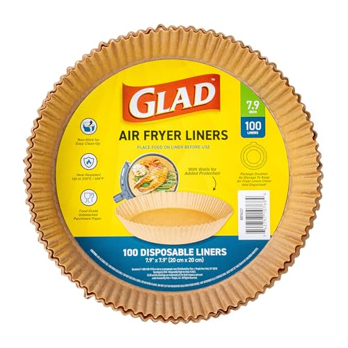 Glad Air Fryer Liners - 7.9 Inch Round, 100 Count, Nonstick