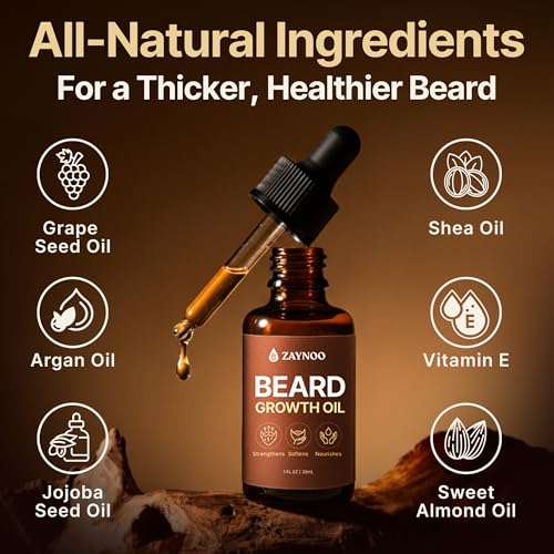 Zaynoo Organic Beard Growth Oil - 30ml Natural Argan & Jojoba Blend
