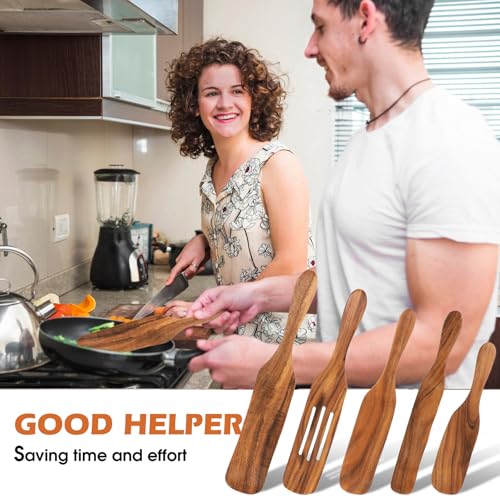 Prasacco 5-Piece Wooden Spurtle Kitchen Utensil Set