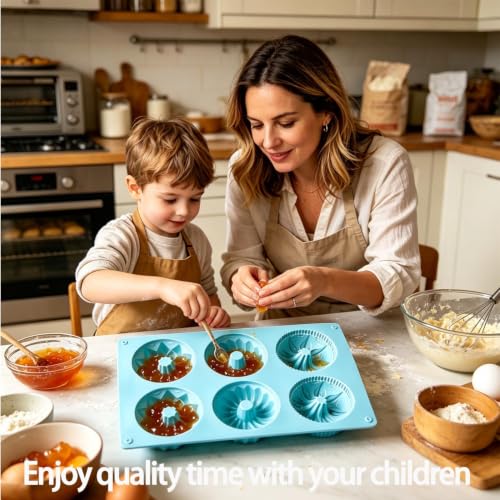 3-Pack Mini Fluted Cake Pan Set - Non-Stick Silicone Molds