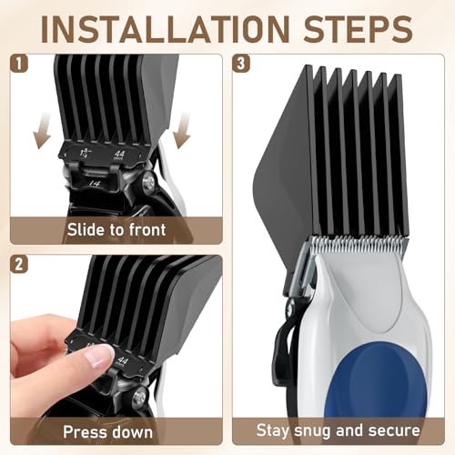 6 Pack Extra Long Hair Clipper Guards for Wahl Clippers - 1.25" to 2.5"