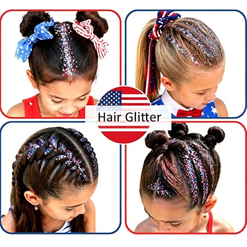 Patriotic Red, White & Blue Glitter Stick for 4th of July