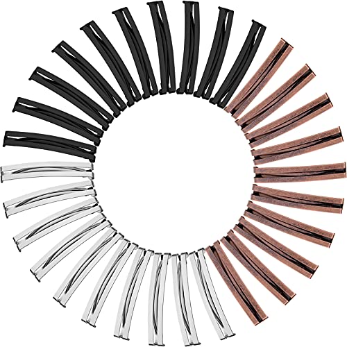 Hotop 30pcs No-Slip Hair Barrettes - Black, Brown, Silver Clips