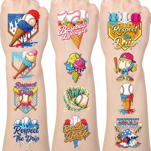 Baseball Temporary Tattoos - 200+ Party Favors & Birthday Decorations