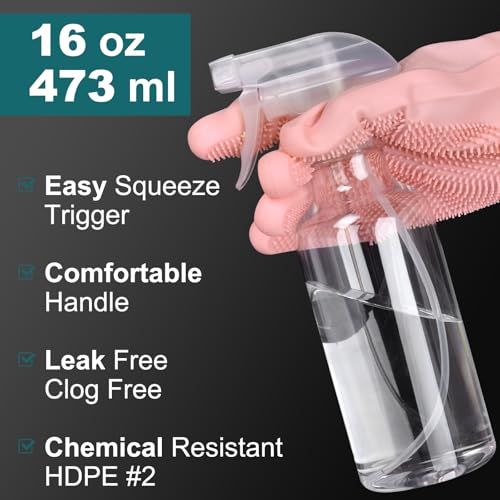 16.9oz Adjustable Spray Bottles - 2 Pack for Cleaning & Hair