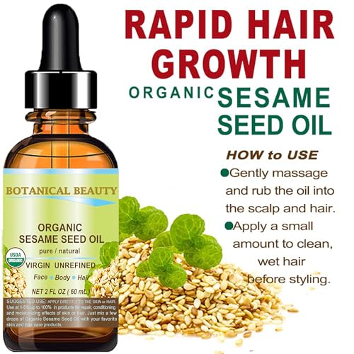 Organic Sesame Seed Oil 100% Pure Cold Pressed - 4 Fl Oz