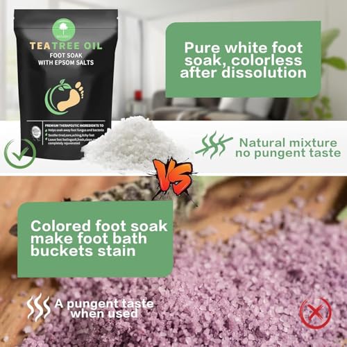 Tea Tree Oil Foot Soak - Epsom Salt Bath for Tired Feet, 16 oz