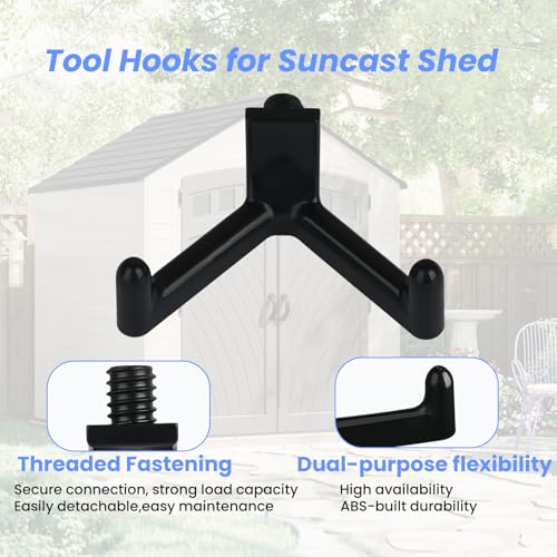 5-Pack Tool Hooks for Suncast Sheds - Durable Wall Organizers