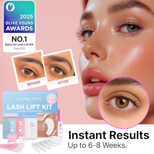 Korean Lash Lift Kit - 5 Sets At Home Eyelash Perm Kit with Upgraded Glue, Eyelash Lift, DIY Lash Perm Easy for Beginner & Professional, Semi Permanent Perming Wave Suitable For Salon & Home