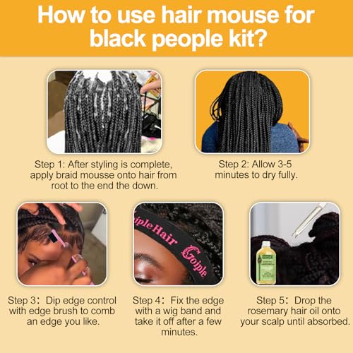 Goiple Strong Hold Edge Control Wax & Hair Growth Oil Kit for Black Hair