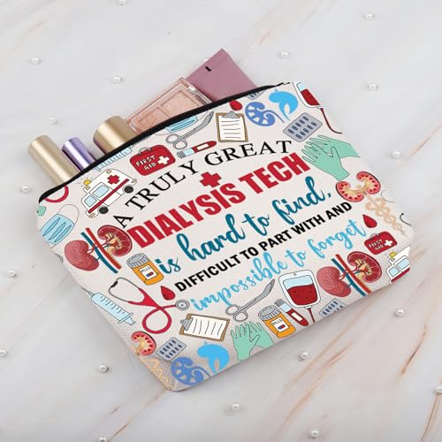 Dialysis Technician Canvas Makeup Bag - Nephrology Nurse Gift