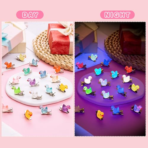 84Pcs Glow Duck Sprouts Rave Hair Clips - Colorful Accessories