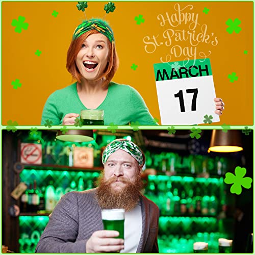 St. Patrick's Day Shamrock Headbands for Women - 12 Pack Elastic Hairbands